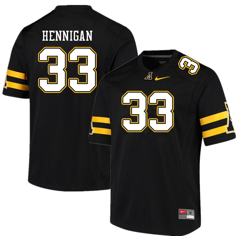 Men #33 Peter Hennigan Appalachian State Mountaineers College Football Jerseys Sale-Black - Click Image to Close